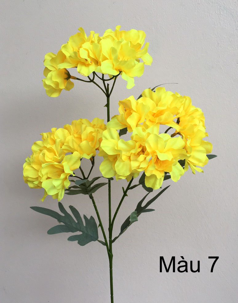 Cành hoa cẩm tú cầu giả 3 bông