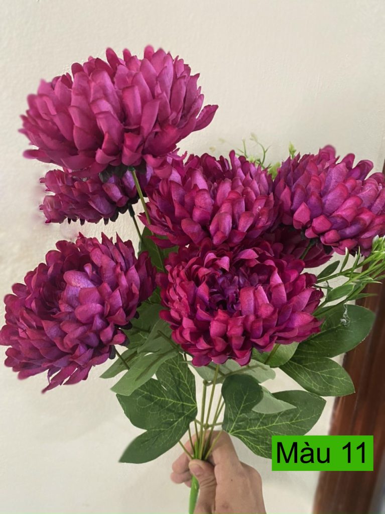 Cành hoa cúc giả 7 bông –  Cúc mẫu đơn