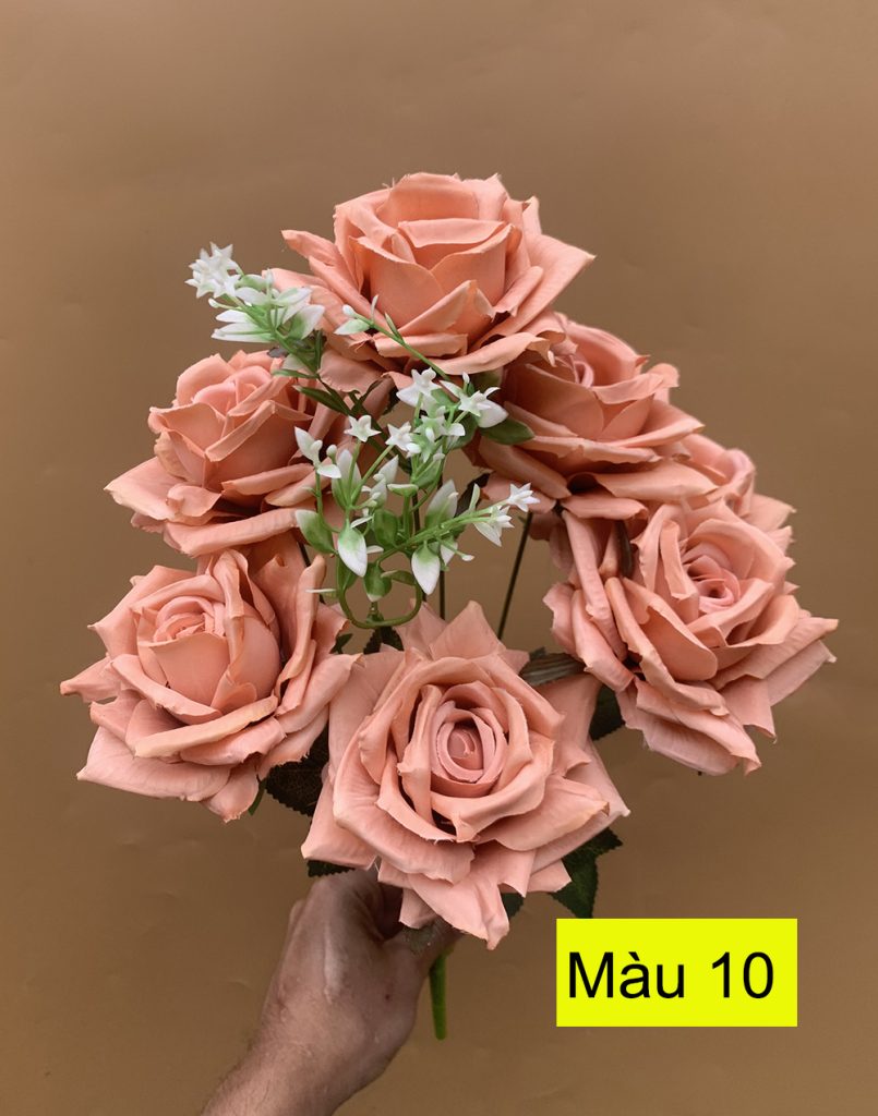Hoa hồng quế 7 bông – Hoa hồng giả bông to