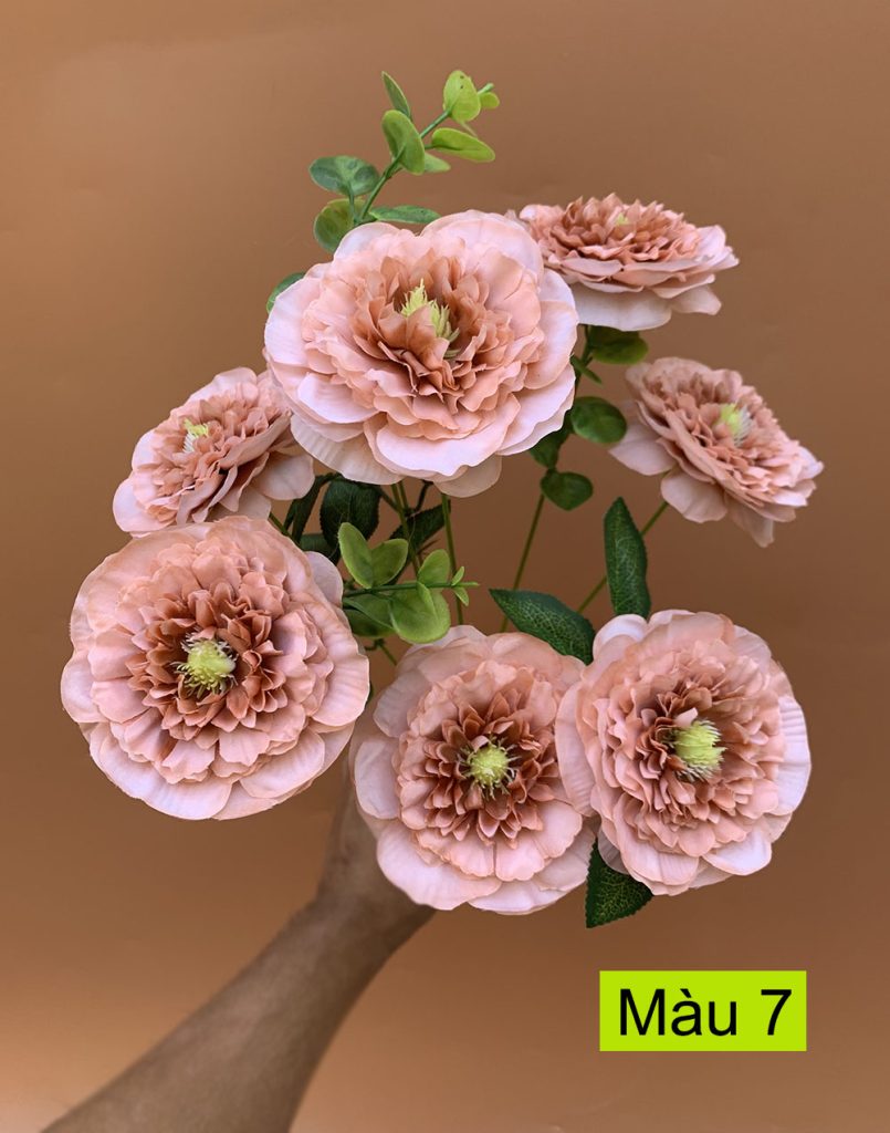 Cụm hoa trà giả 8 bông – Hoa trà tràm đẹp